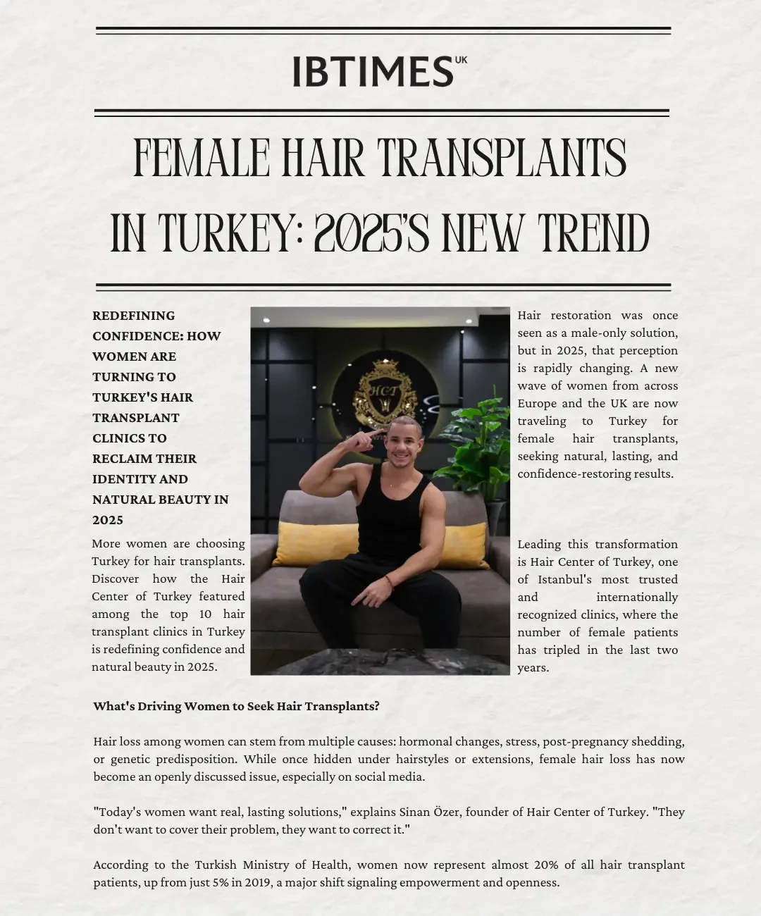 IBTimes UK feature about female hair transplants in Turkey